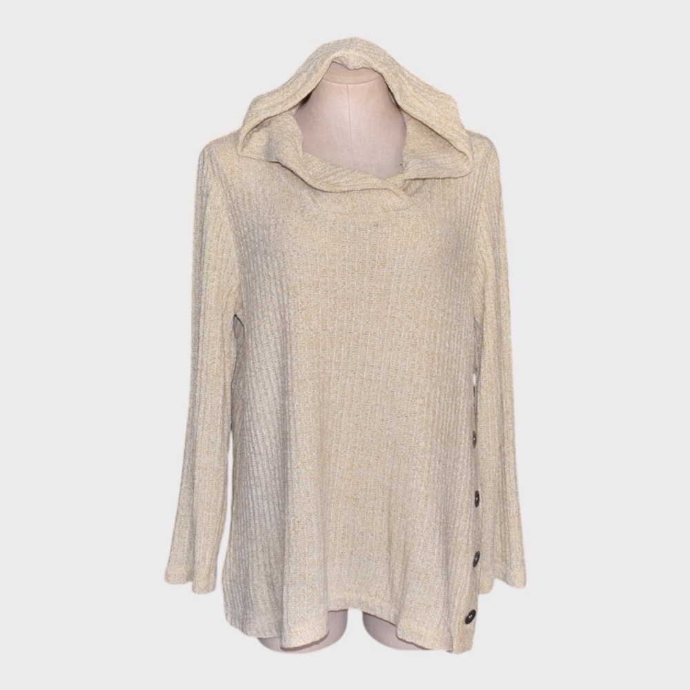 Soft Surroundings Hooded Chenille Knit Sweater‎